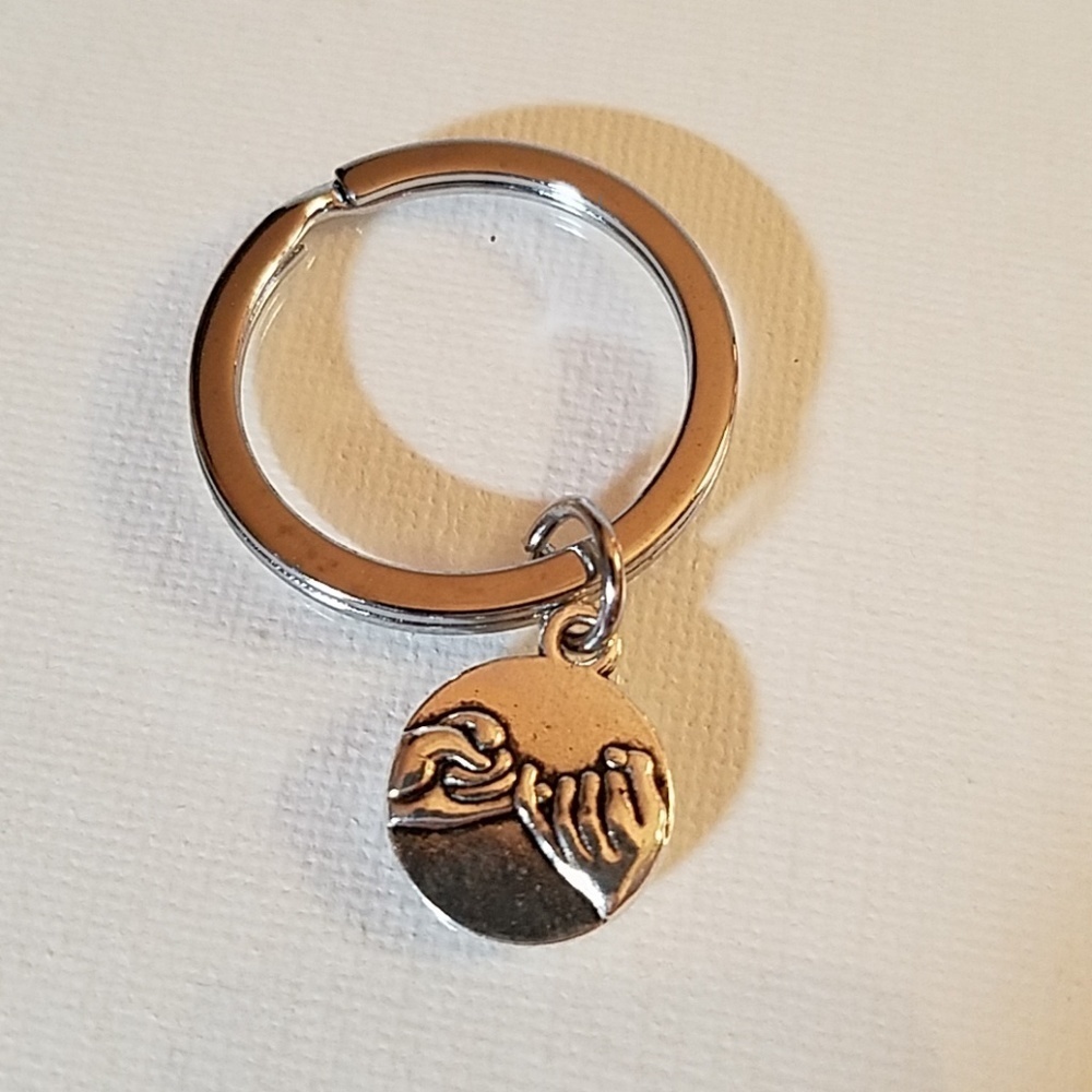 Pinky Swear Keyring Silver Tone